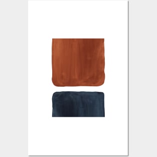 Terracotta and navy color blocks Posters and Art